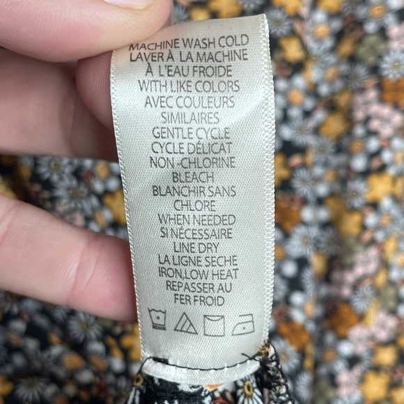 Max Studio Floral Ruffle Wrap Peplum Long Sleeve Top Small - Picture 11 of 13